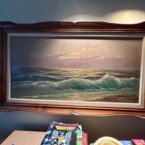 Escape to Serenity: Ocean Scene Painting in 30x20 Wooden Frame